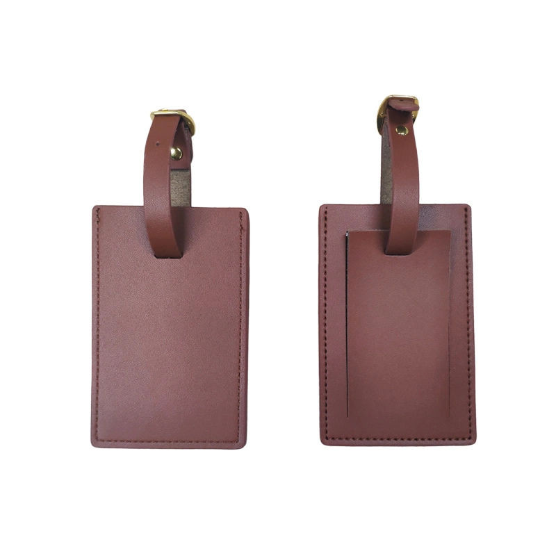 Cuir véritable exquis personnalisés promotionnels Luggage Tag titulaire de la carte d'affaires Luggage Tag