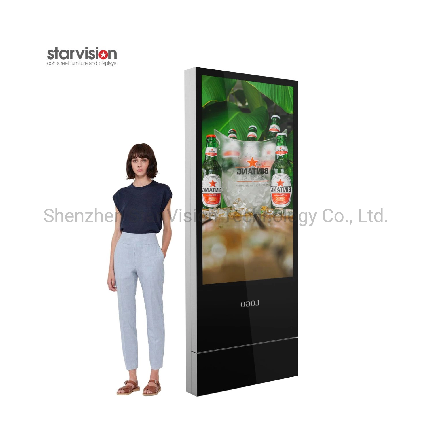 Interactive Vertical Infrared Touch LCD Screen Floor Standing WiFi Advertising Playing Equipment