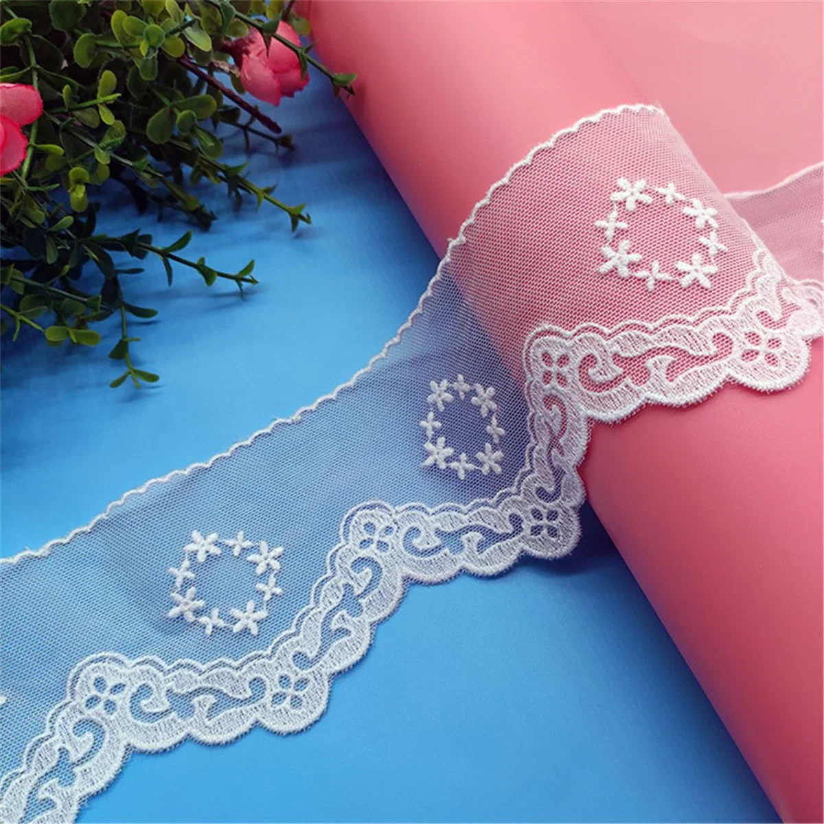 Home Textile Lace Fabric Embroidery Lace for Garment Accessories Wedding Dress