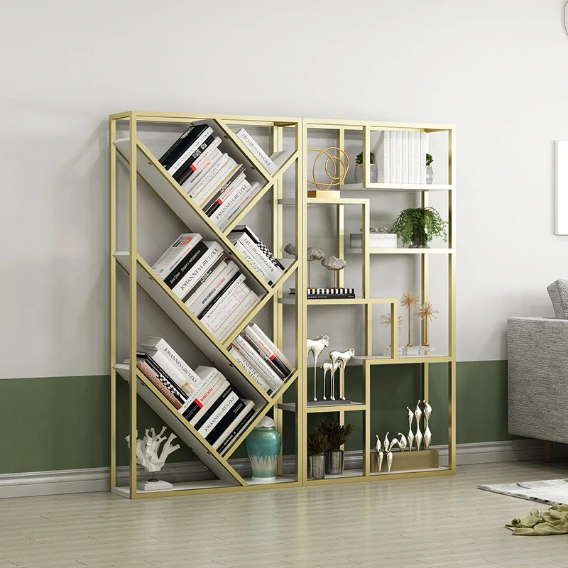 Metal Bookshelf Simple Design Multi-Layer Living Room Display Stand 0526