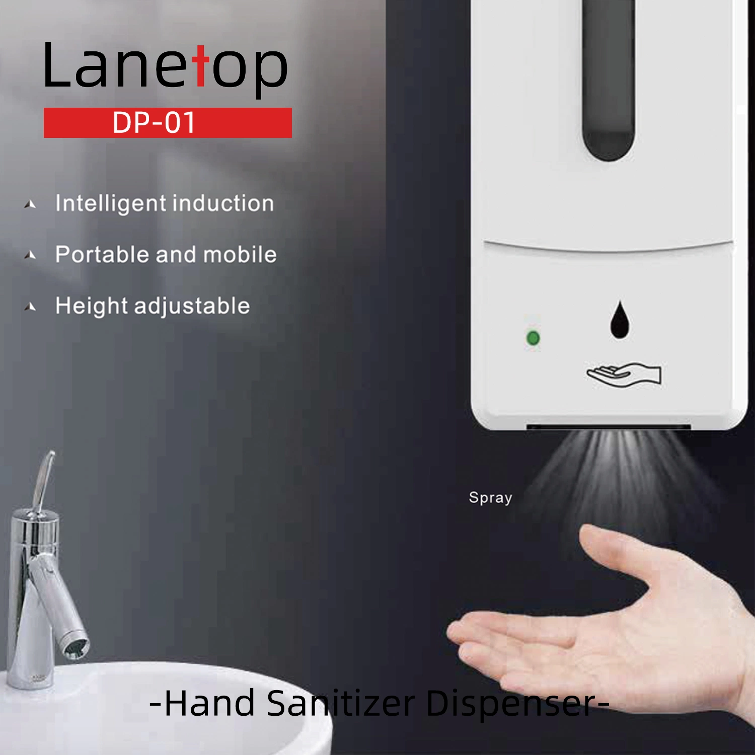 Montage mural distributeur de liquide Hand Sanitizer/ Gel Distributeur de Savon de capteur/ de l'alcool Sanitizer Spray
