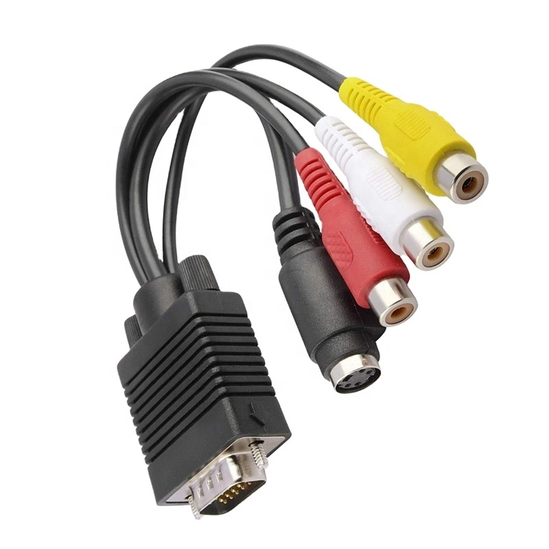 VGA to S-Video 3 RCA AV TV Adapter Converter Cable PC Computer