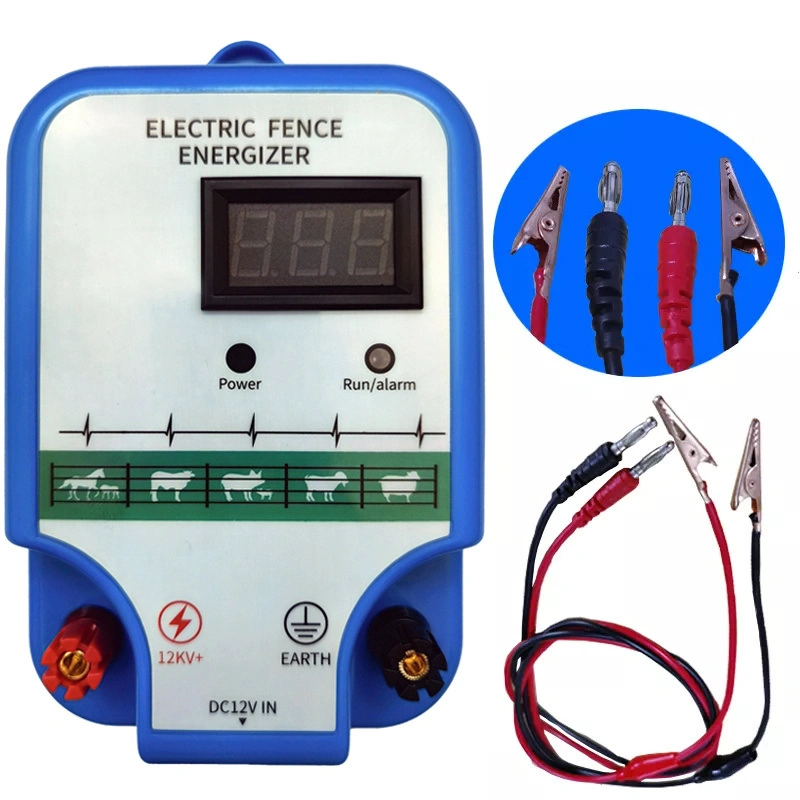 Electric Fence Energizer Can Use DC12V Solar Powered Cattle, Horse, Sheep and Pig Electric Fence