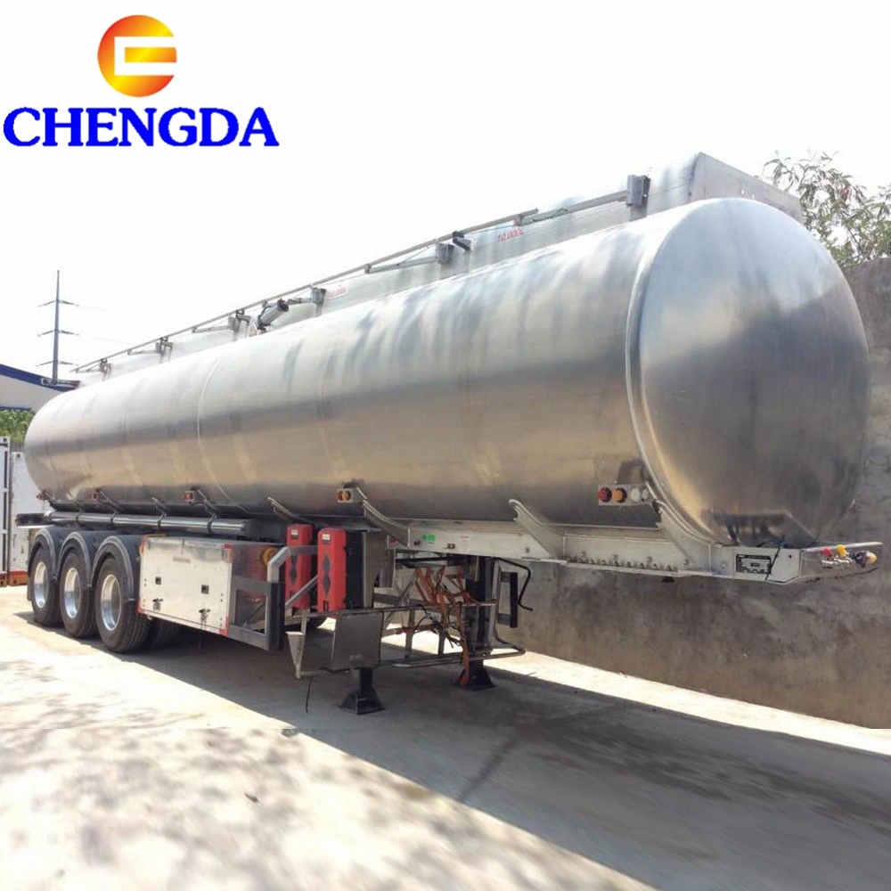 Eje 3 Tráiler cisterna de combustible de aluminio espejo