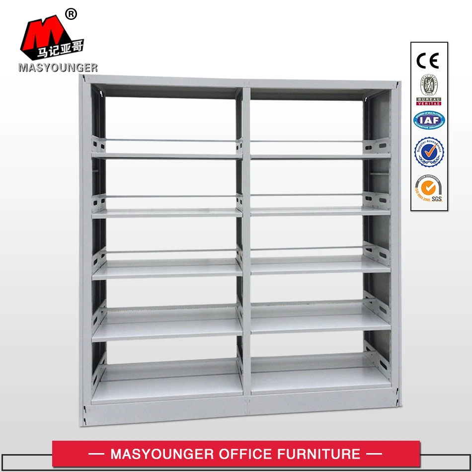 School Furniture Metal 6 Layers Double Face Bookcase Library Book Shelf