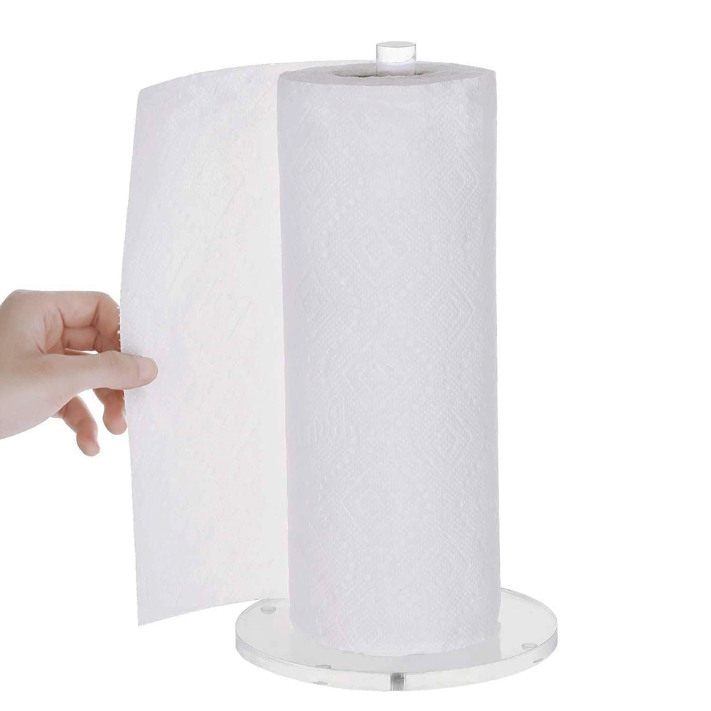 Luxury Acrylic Tabletop Paper Towel Roll Holder for Kitchen and Living Room