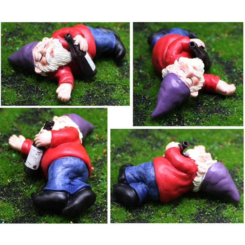 Garden gnomes de résine Accessoires Mon petit ami ivre Gnome nains Statue