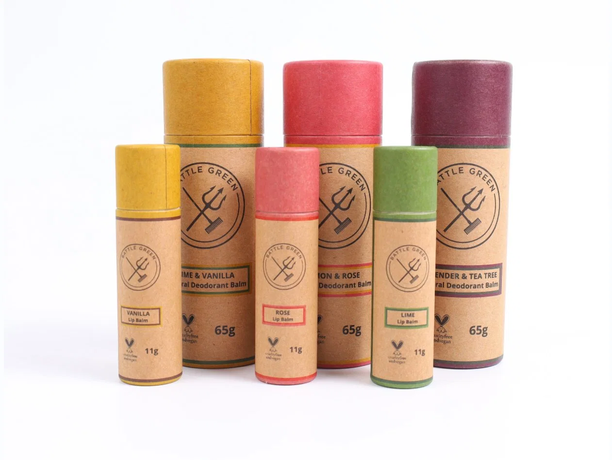 100% Recycled Natural Kraft Cardboard Packaging Paper Tube for Lipsticks /Lip Balm/Deodorant/Cream/Perfume Push up Bottom