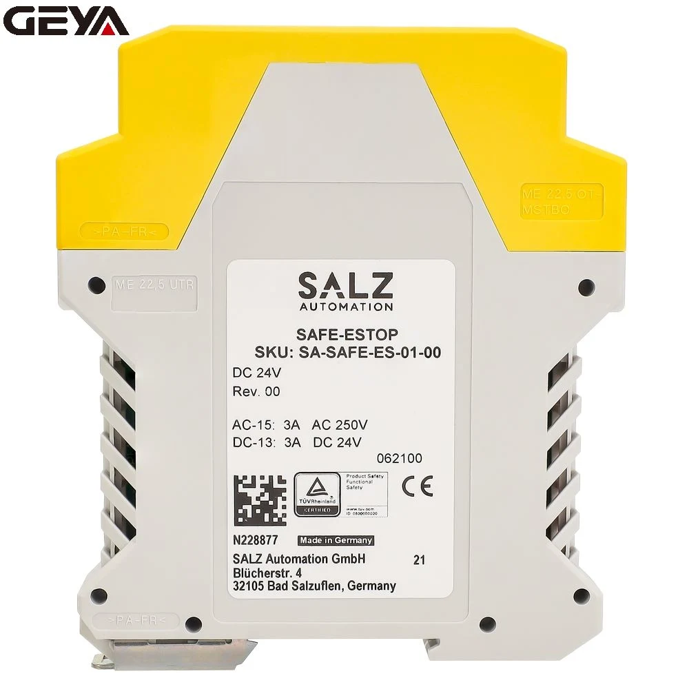 Geya Safe-ESTOP Factory Direct Manufacturer DC 24 فولت +/- 10 % أسعار عالية الجودة 220 فولت حماية الأمان Relays