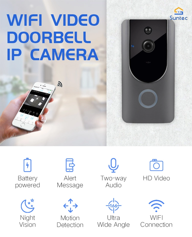 Tuya Smart Security Timbre timbre inalámbrico de la cámara de vídeo, audio bidireccional la detección de movimiento