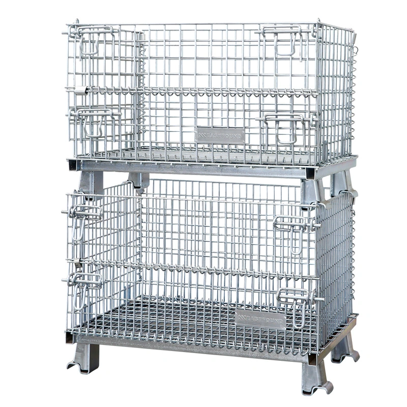 High quality/High cost performance  Warehouse Roll Mesh Small Steel Cage Galvanized Folding Metal Wire Mesh Storage Containers