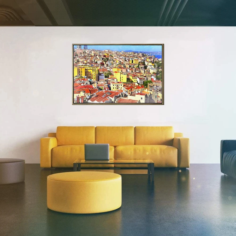 Custom Print Oil Painting Style Architectural Landscape Framed Decorative Background Wall Art