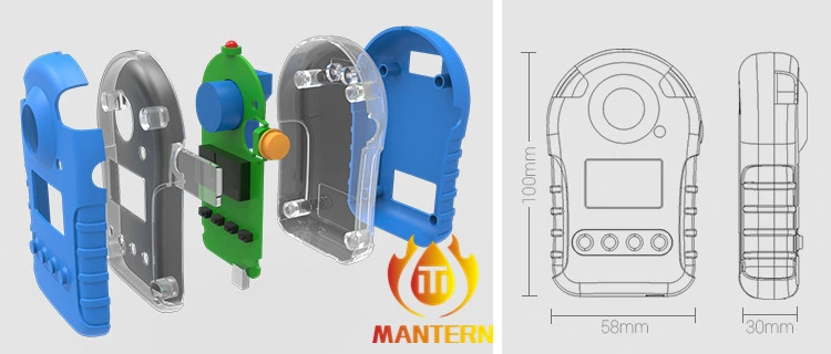 شاشة العرض الأصلية الصينية بطارية الغاز شاشة العرض المتنقلة CH4 O2 شركة غاز H2S Co Detector Industrial