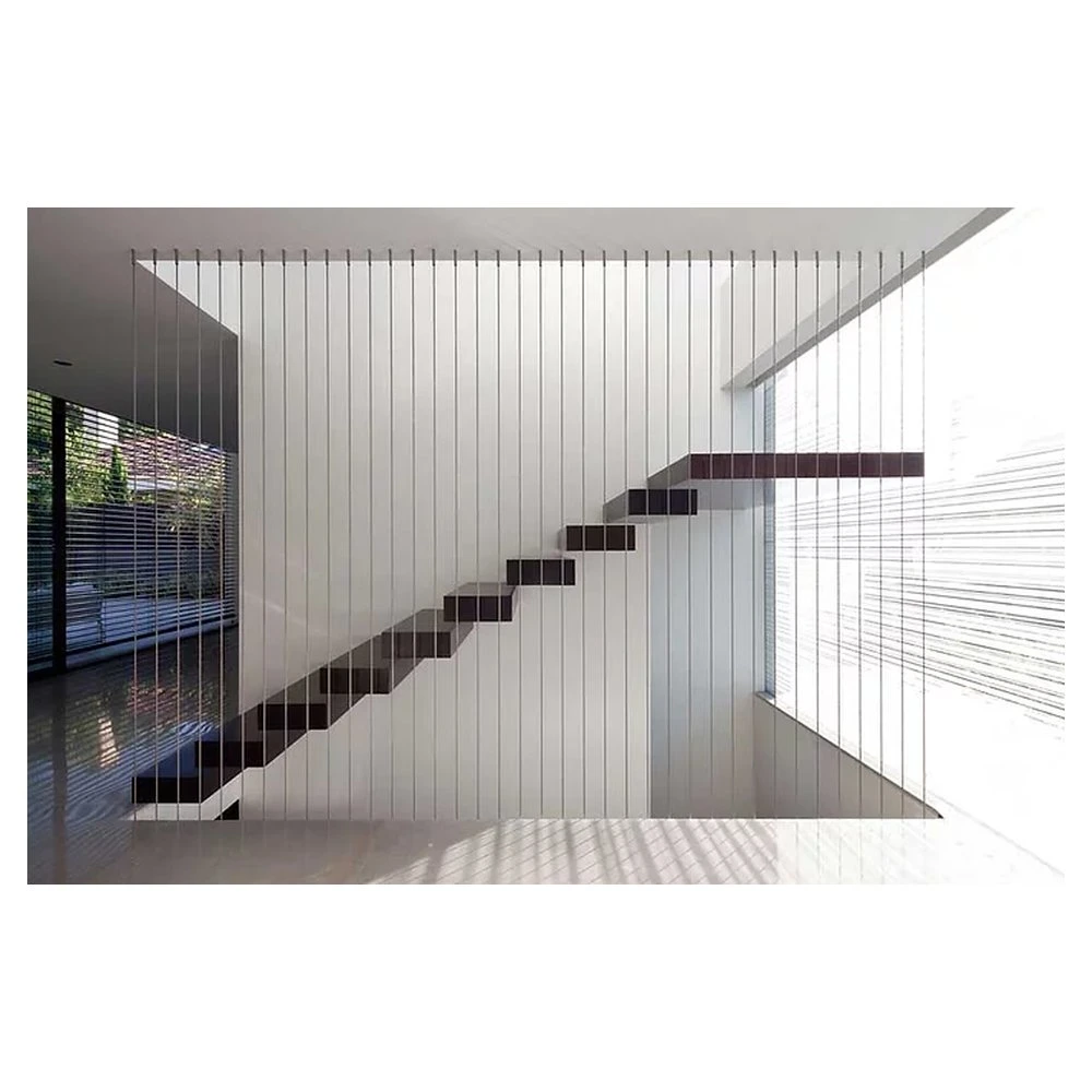 LED Stairs Modern Style Floating Stairs Wooden Stairs