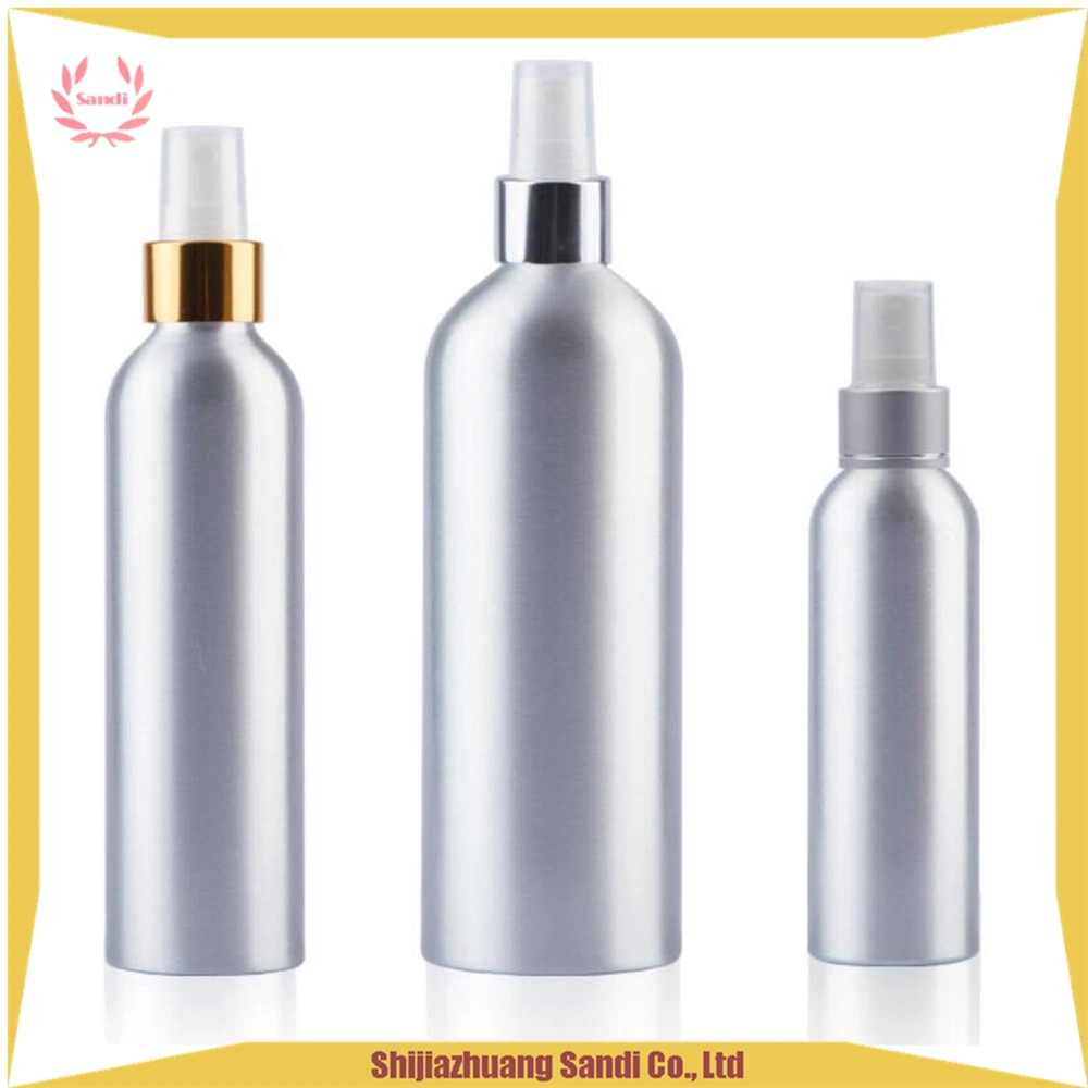 30ml 50ML 100ml 120 ml 150ml 250 ml de líquido de la botella de aluminio de cosméticos de la pulverizadora Metal Bomba dosificadora