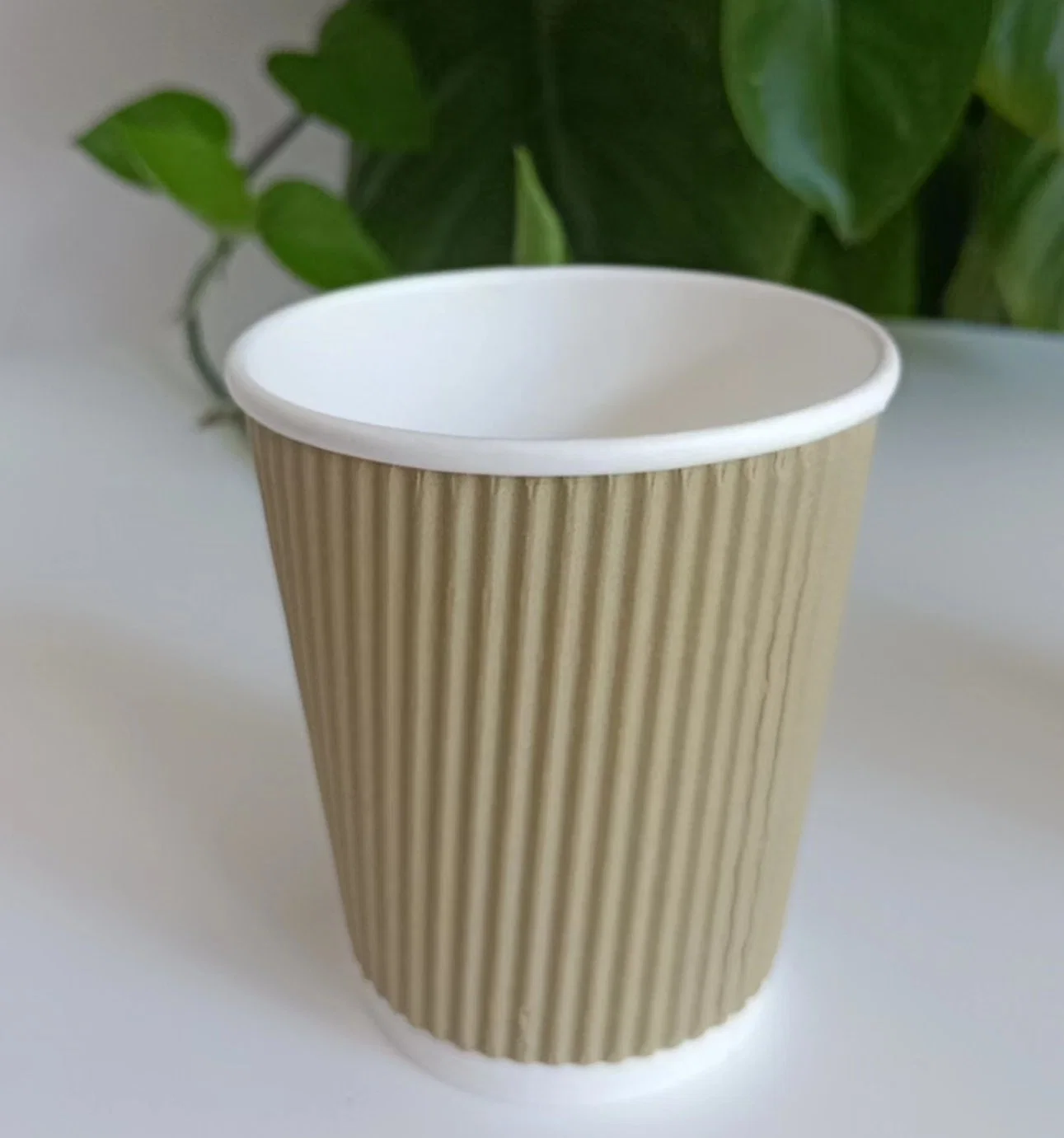 Factory Hot Sale Competitive Price 8oz Corrugated Paper Double Wall Takeout Paper Coffee Cup with Lids Disposable Paper Cup