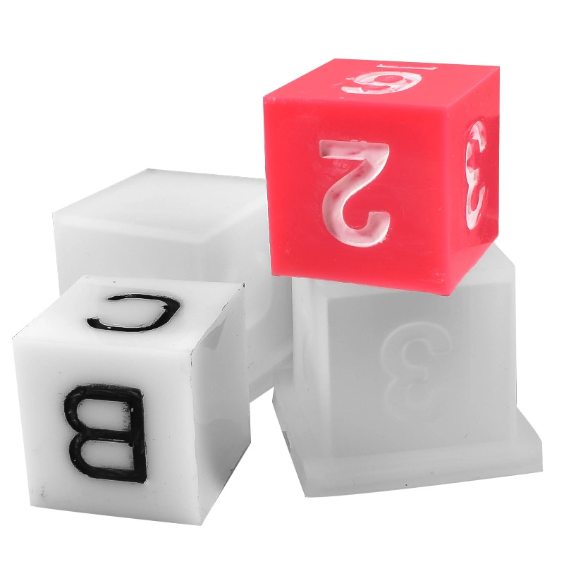 OEM Crystal Glue Resin Silicone Letters Numbers Game Dice Mold