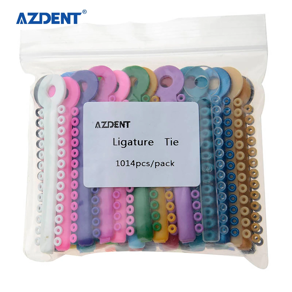 Ligadura Azdent corbata color Mezcla de colores mezclados con forma de tiras de amarre de ligadura de ortodoncia