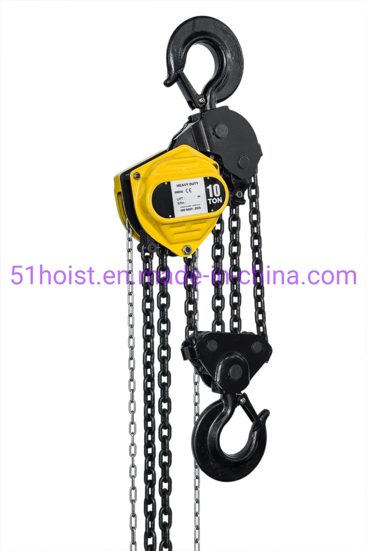 HS-J Type 10 Ton 3m Chain Pulley Block with G80 Load Chain