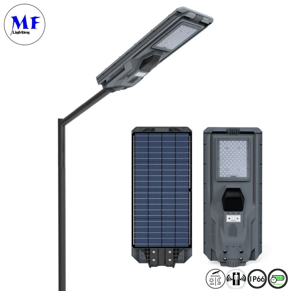 Precio de fábrica Waterproof IP66 All in One LED solar integrado Sensor de movimiento de luz de calle Cámara exterior COB Lawn Garden Wall Luz de carretera Luz de inundación Solar