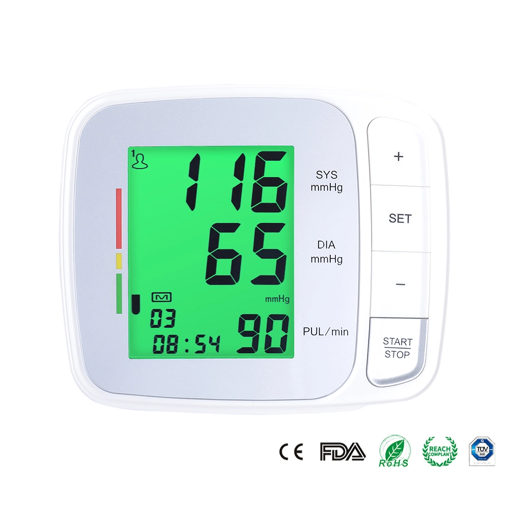 Telas de LCD sangue portátil electrónico digital Relógios de pulso oradores sangue Automática do Monitor de Pressão