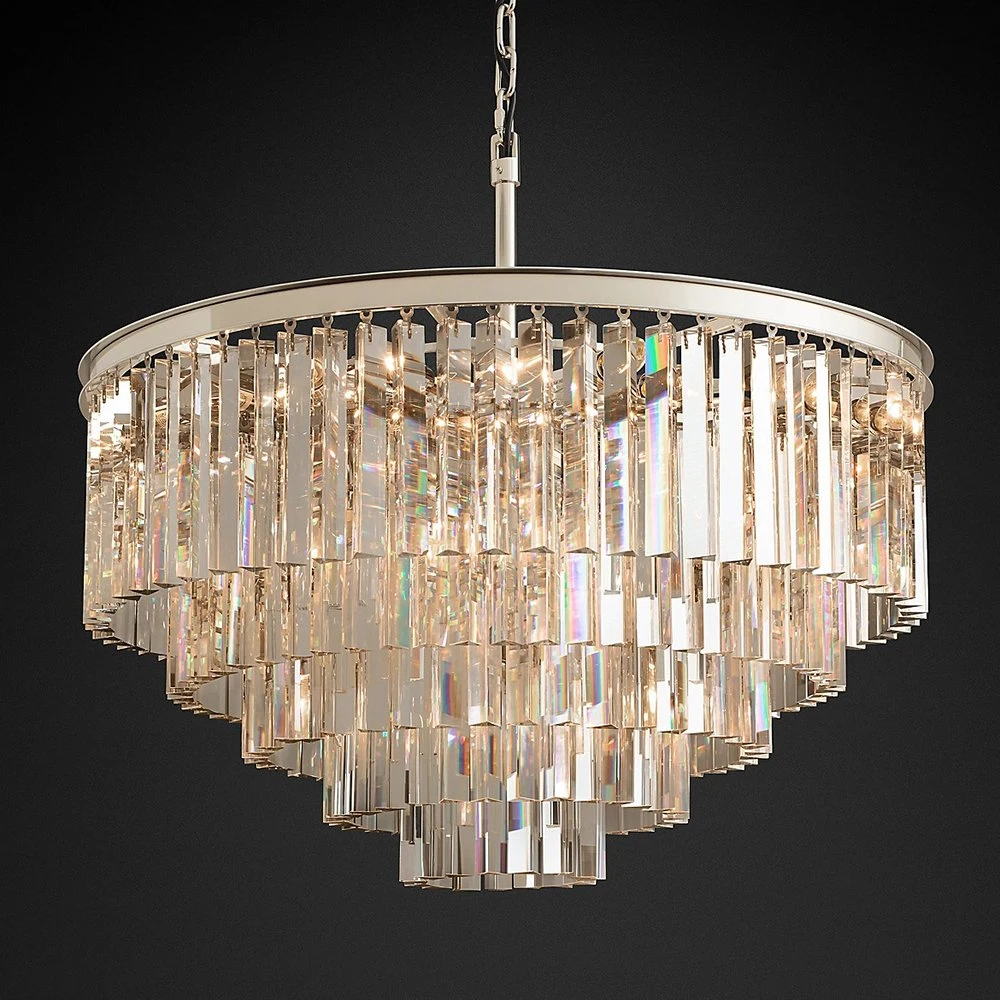 Modern Vintage 5 Tierd Ceiling Hanging Light Home Hotel Decor Circle Crystal Chandelier Lamp Fixture