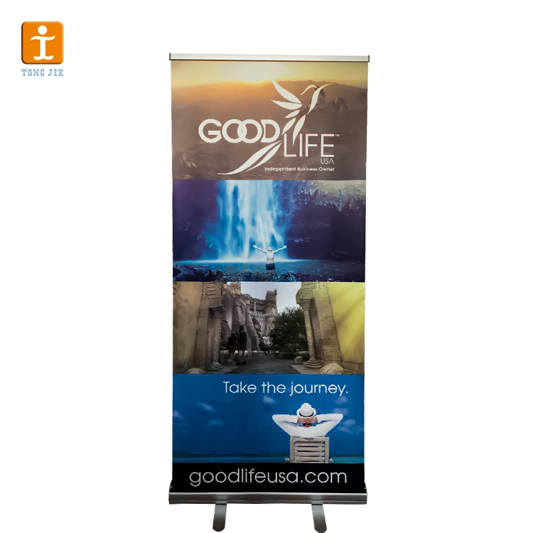 Moviendo Easy Set up Roll up Stand Pull Marketing Banner para mostrar