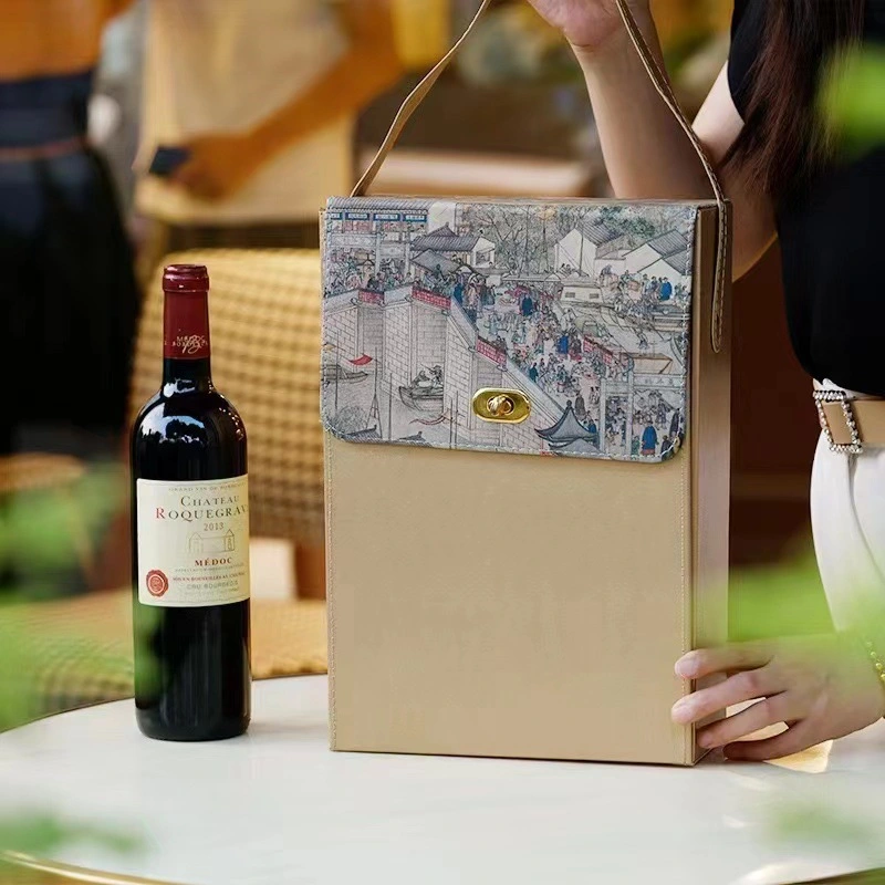 Custom Rigid Hard Cardboard Packaging Paper Wine Gift Box