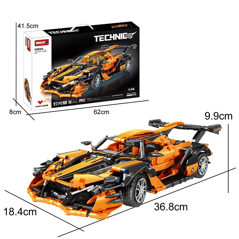 Os brinquedos Woma C0922 OEM estudante ODM Criança educação intelectual estaminais RC Car Model Building Block Brick Sports Car Controlado Remotamente Carro brinquedo