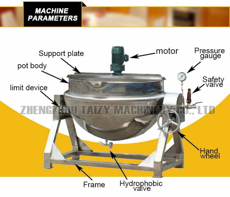 High quality/High cost performance  Stainless Steel Jacketed Cooking Kettle Tomato Chili Sauce Pot