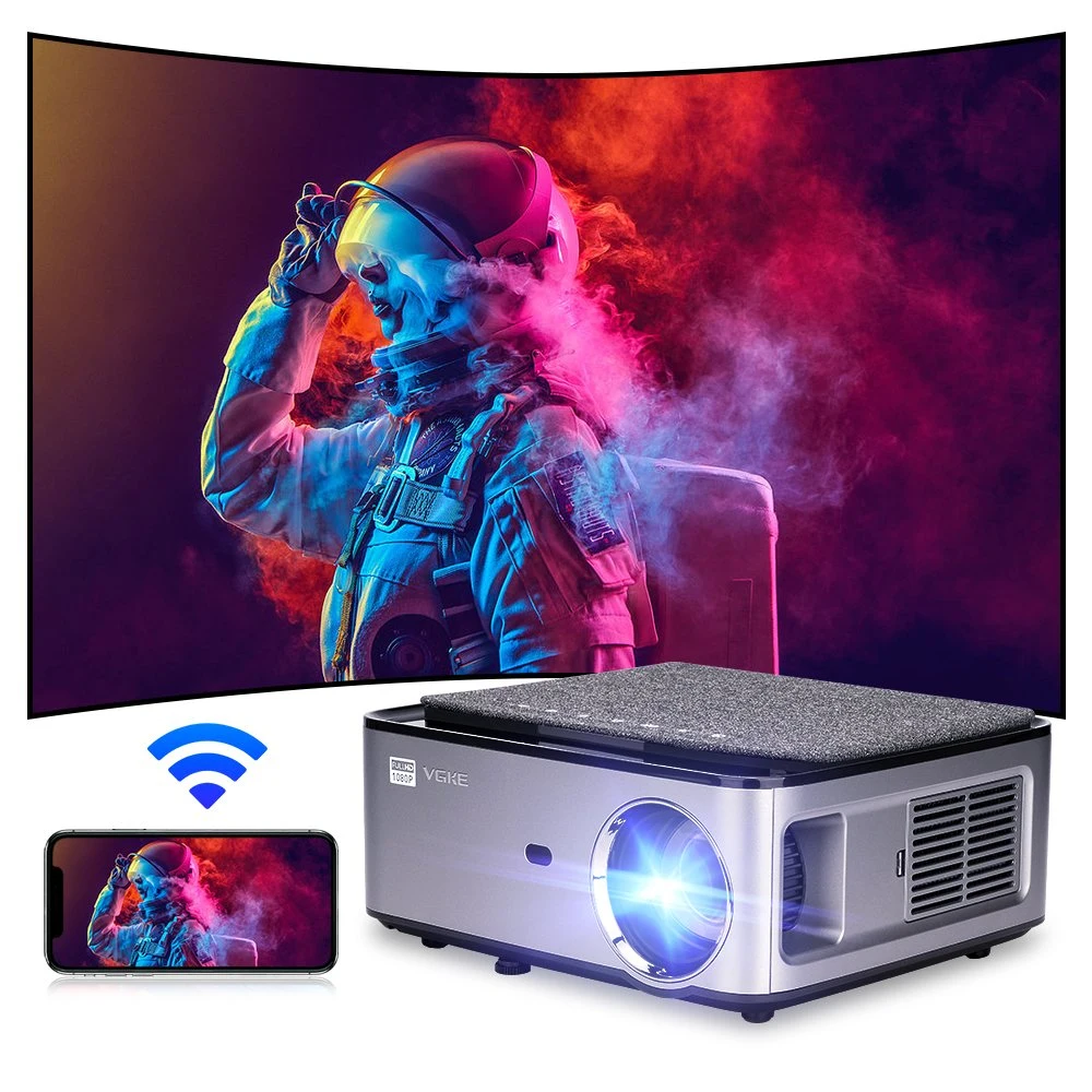 Wholesale/Supplier Full HD Native 1080P 6000 Lumens Home Theater LED Movie Projector Android 9.0 USB Video Proyector Smart Android WiFi Projector Support 4K