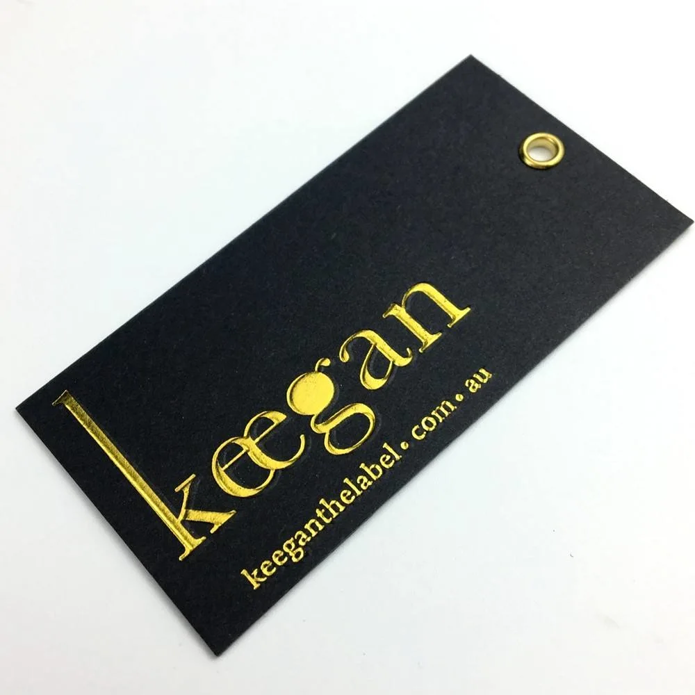 Custom Embossed Logo Paper Garment Clothing Hang Tag for Jeans Clothing Hang Tags