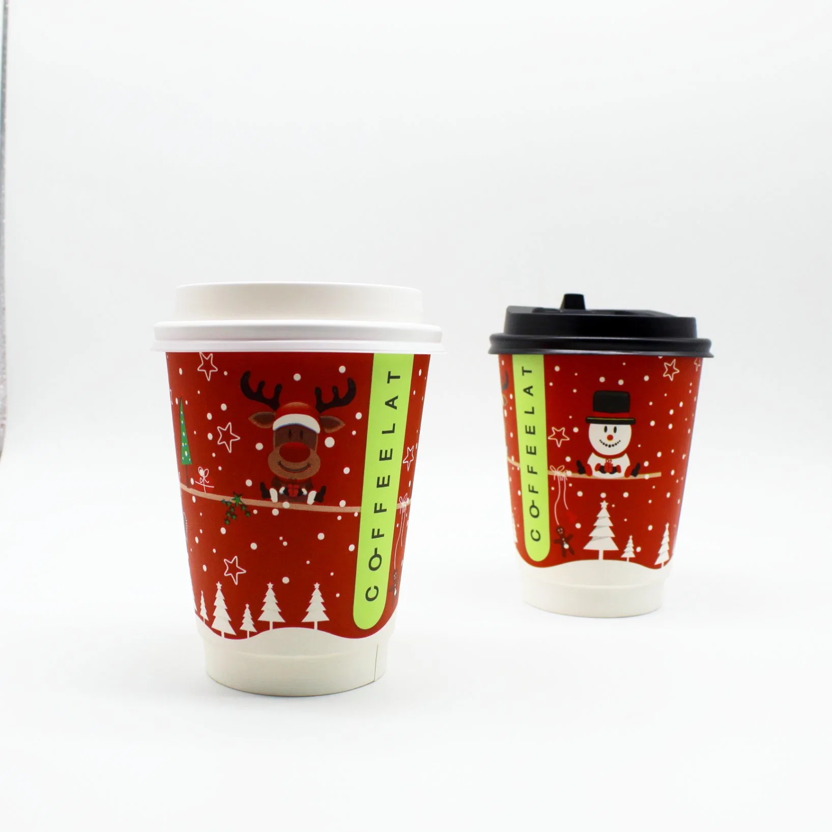 Santa 12oz Disposable Paper Christmas Cups