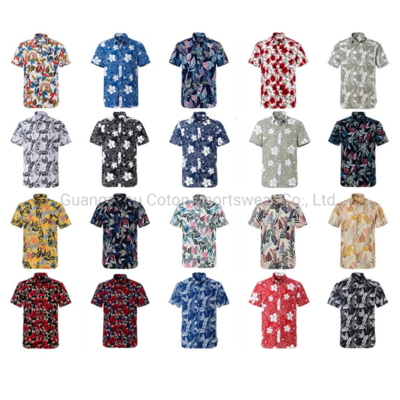 Wholesale Men's Summer Beach Shirt Surfing Subliamtion Short Sleeve Hawaiian Shirt