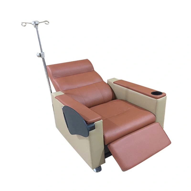 Multi-Functional Infusion Reception Rod Leather Medical Recliner Sofa