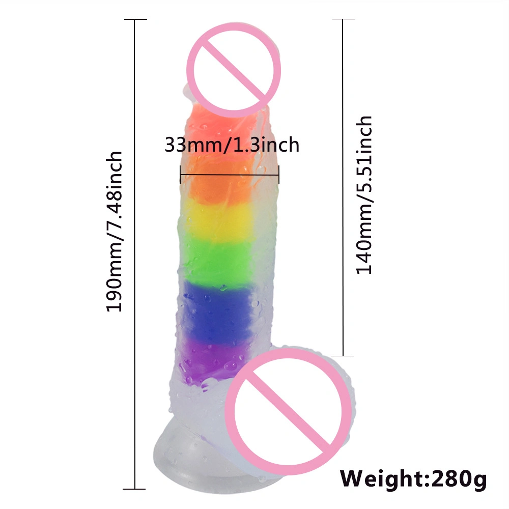 Fábrica de salida Color transparente Jelly Crystal líquido de silicona Dildo Juguetes sexuales