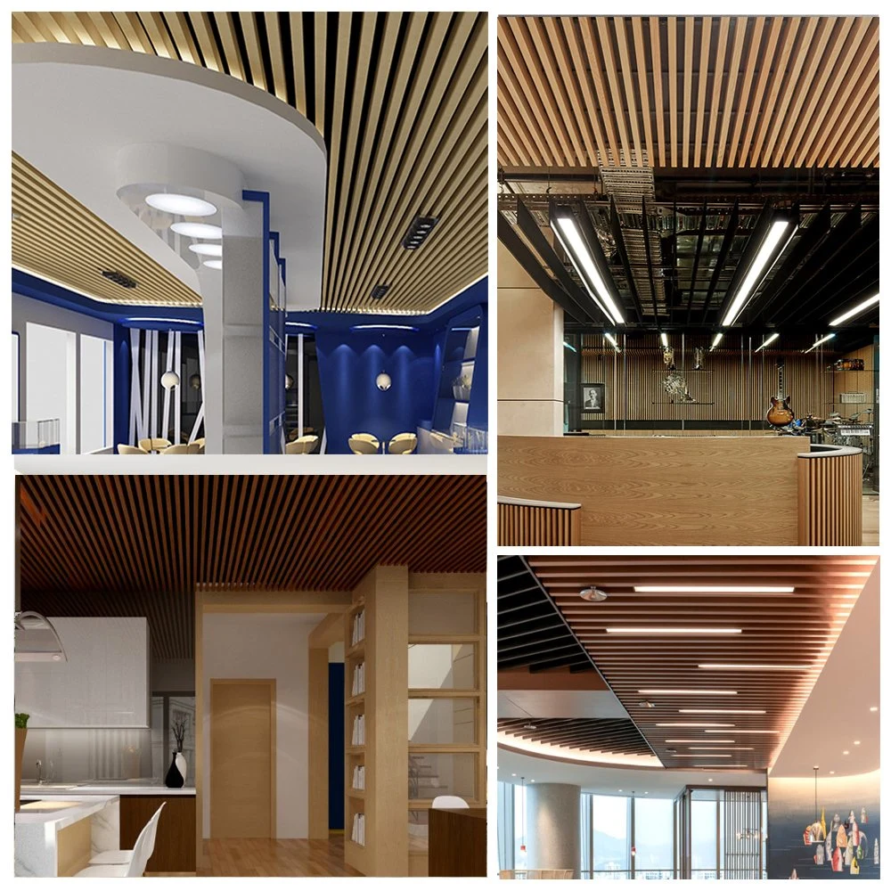 Anti Mildew 3D PVC Baffle Wood Plastic Composited Ceiling