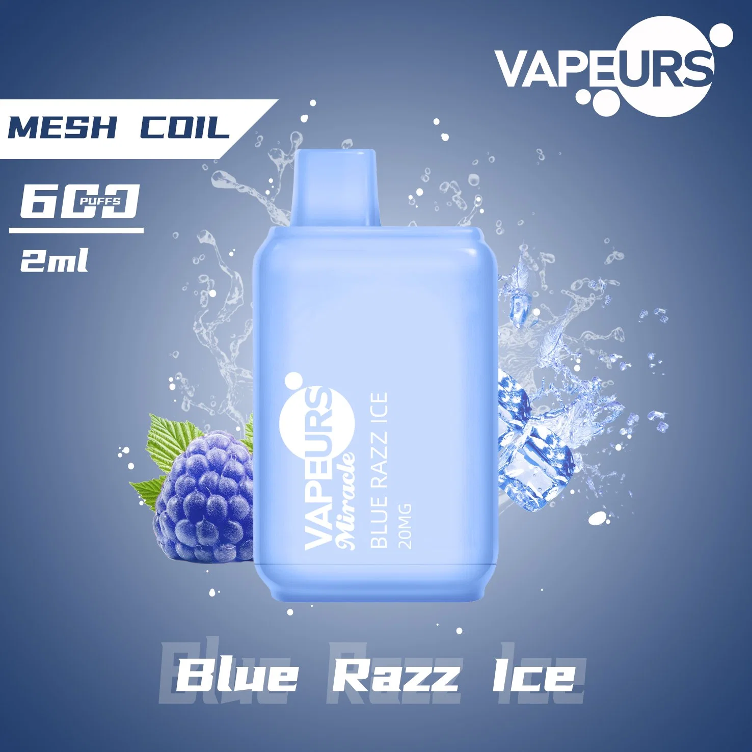 Vapeurs Miracle Einweg Elektronische Zigarette Mesh Coil Vape 600 Puffs Tdp