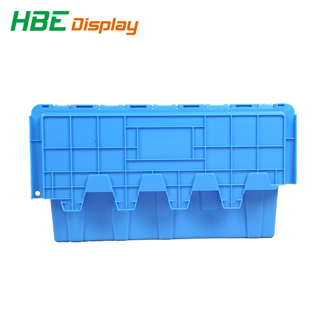 Transportation Plastic Logistic Tote Boxes Attached Lid Container