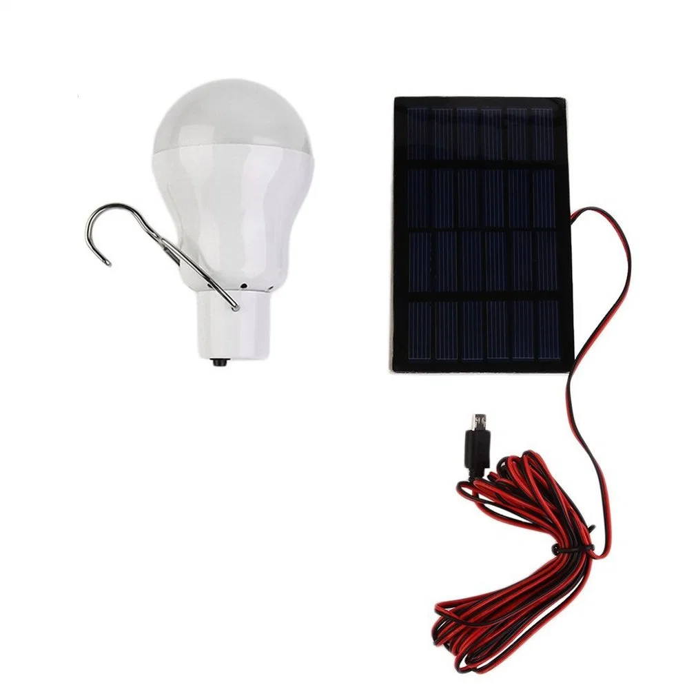 Solar Powered Outdoor Indoor Solar Panel LED Lamp Low-Power Camp Night Travel 150lumen 0.8W 5V