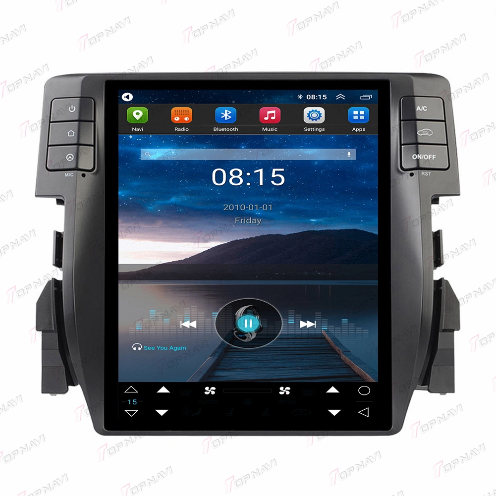 Leitor de DVD para automóvel Android Rádio estéreo para automóvel da Honda Navegação GPS Civic 2016 2017 2018 2019 2020 2021 2022 Leitor de vídeo automóvel do sistema