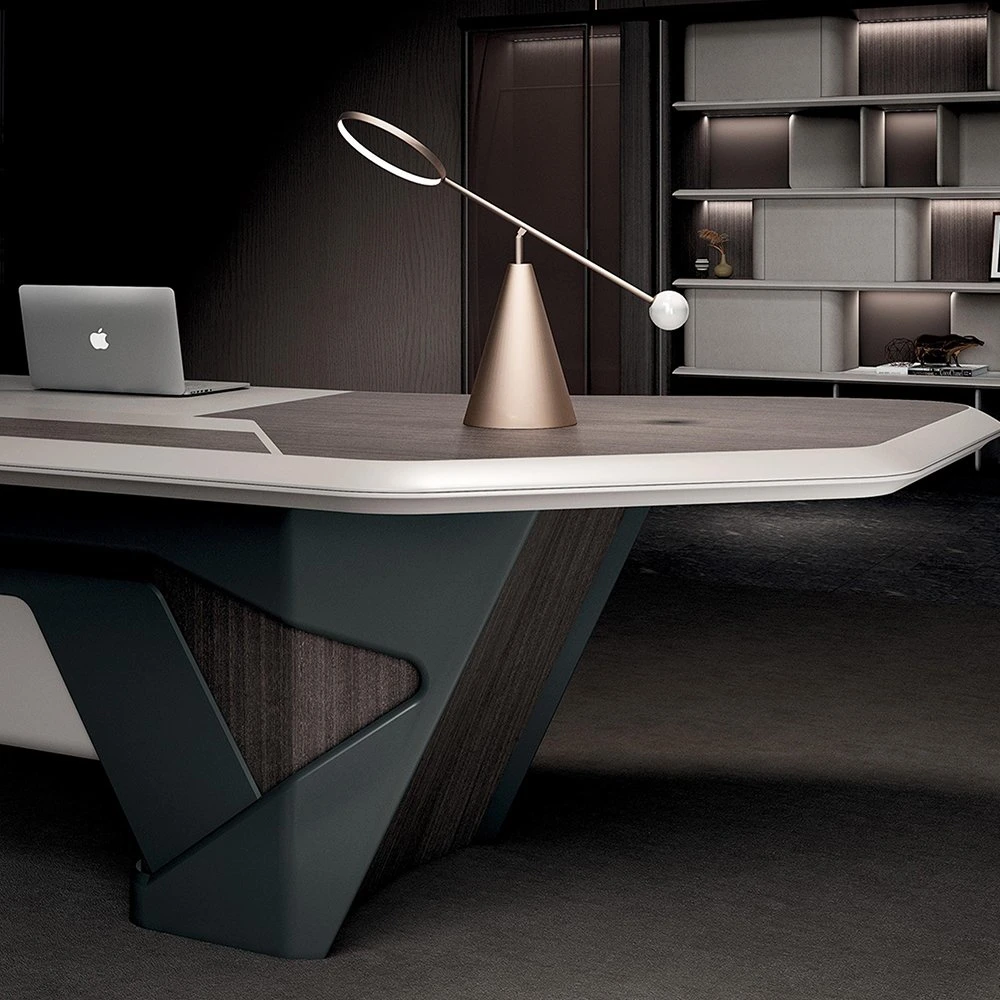 Luxury CEO moderno Boss L Shape mobiliário de madeira para escritórios Manager Secretária Executiva