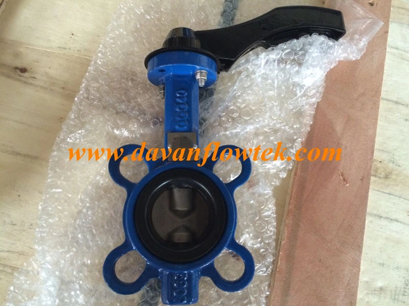 Two Piece Shaft EPDM Seat Aluminum Handle Operated Cast Ductile Iron Ggg40 Flanged Lug Wafer DN50 Pn16 Water Buttterfly Valve