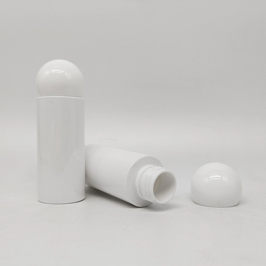 Empty 60ml Cosmetic White Color Toner Water Round Ball Cap Customized Squeeze Emulsion Bottle