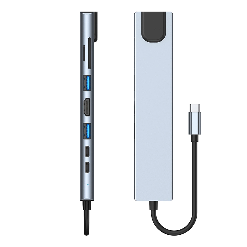 Концентратор адаптера 8 в 1 USB типа C - RJ45 Ethernet с поддержкой 4K HDMI, TF/SD-карты, USB-C, зарядка PD, 2 USB-A для MacBook и многое другое