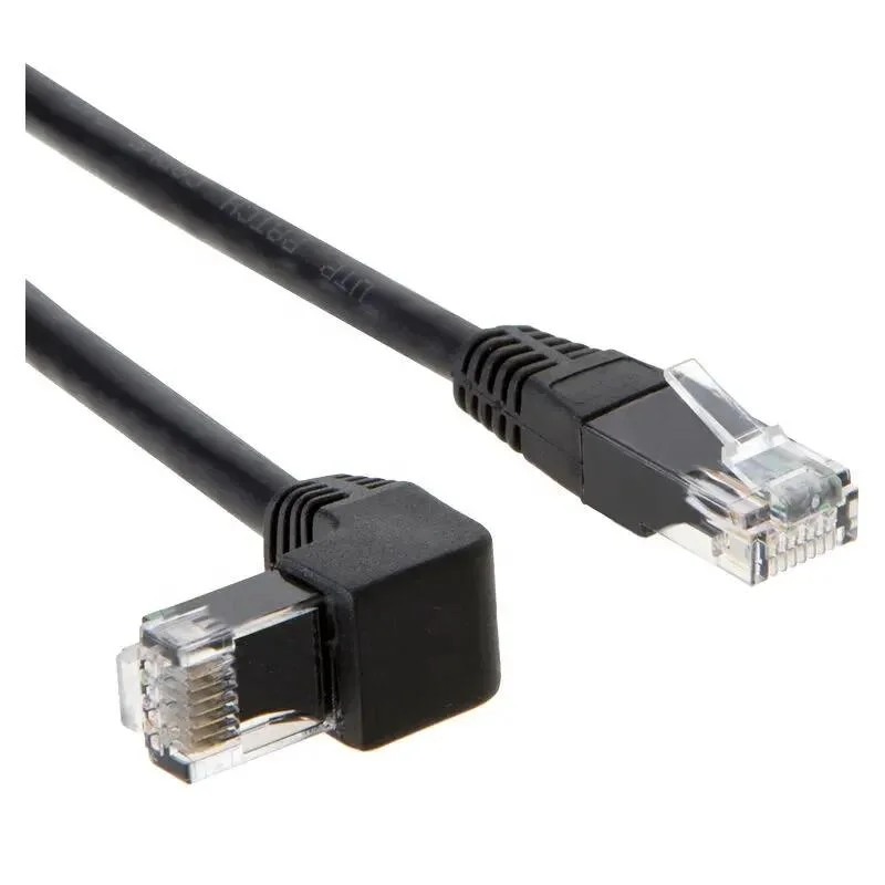 Network Ethernet Patch Cable RJ45 Plug Right Angle 90 Degree CAT6 Cat5e UTP Patch Cable