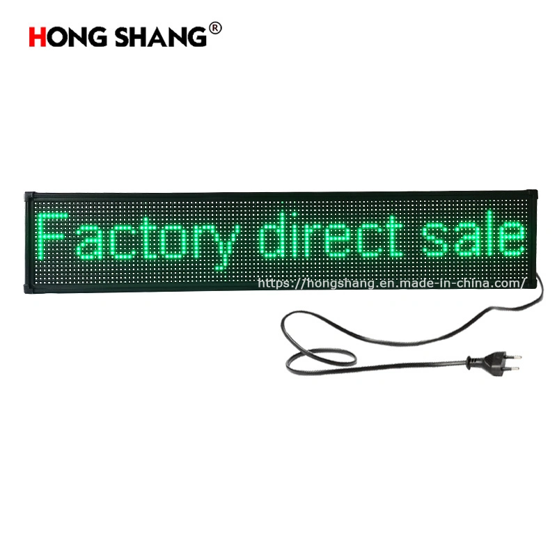 Promotional Advertising Billboard Price Single Green Module Semi-Outdoor LED Letter Scrolling Sign Shop Window Display Screen Board