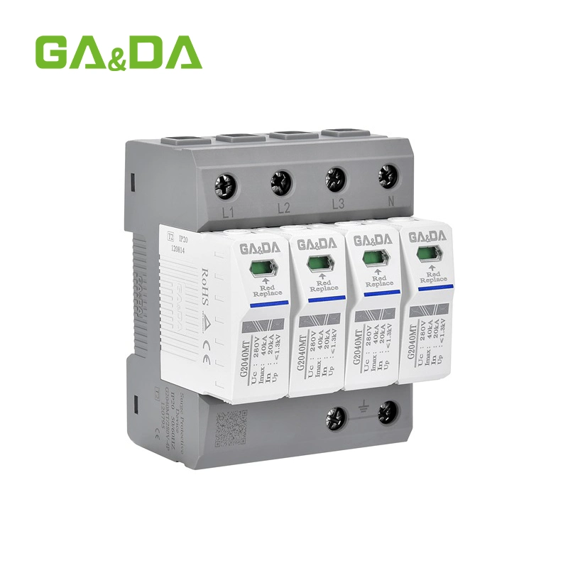 Gada AC T2 40KA 4p Vente chaude 280V Dispositif de protection électrique contre les surtensions de la foudre