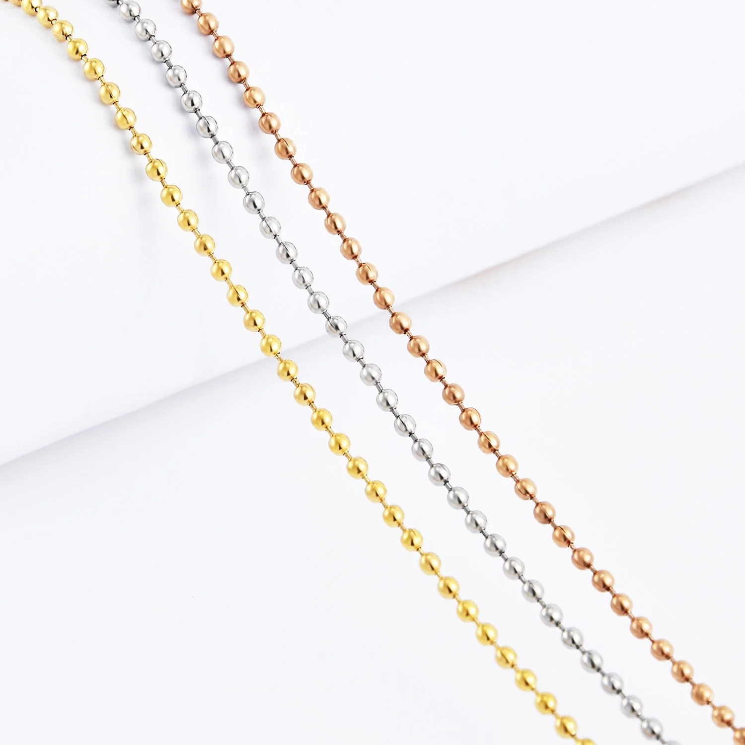 Hot Sale High quality/High cost performance  316L Stainless Steel Classic Ball Chain Accessories Necklace for Ladies Fashion Jewelry Bracelet Anklet