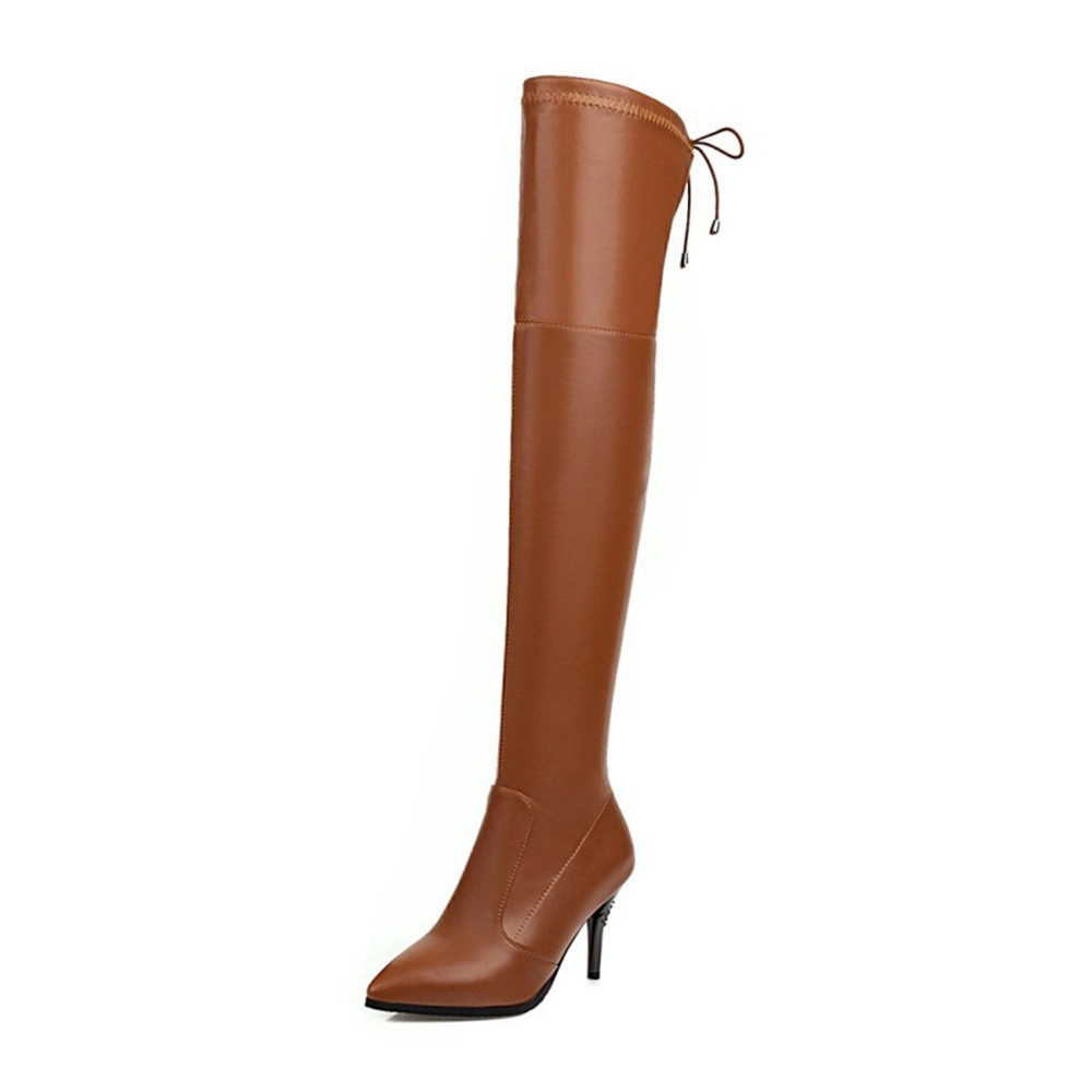 Superstarer Autumn Winter Plus Size Sexy Pointed Toe Over The Knee Fashion Women Boots High Boots Size 33-43